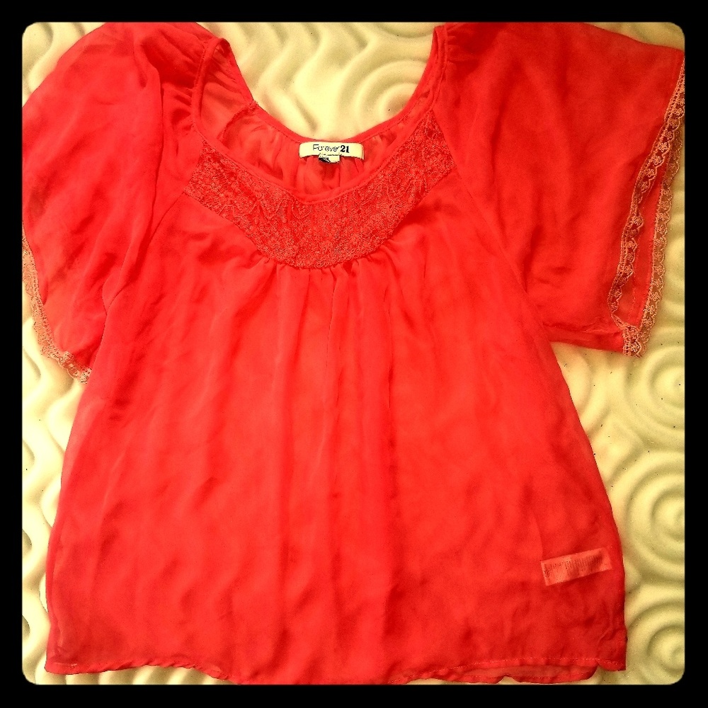 Beautiful Forever 21 orange blouse